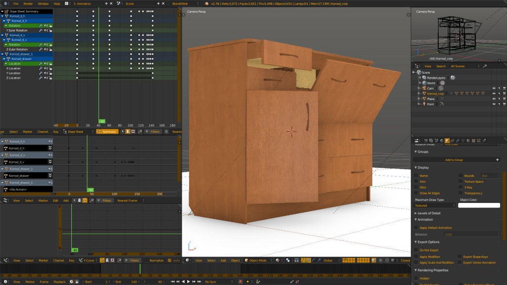 Chest of drawers - b4w - object animation preview image 1